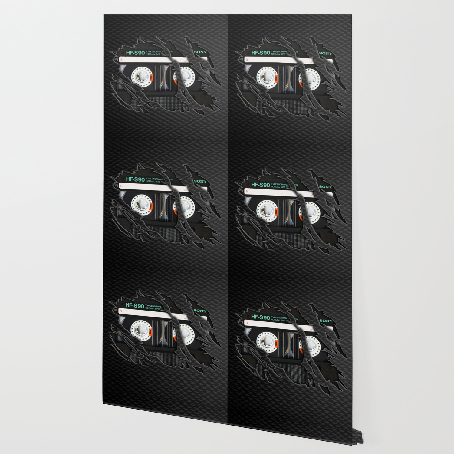 Retro Classic Vintage Black Cassette Tape Wallpaper By