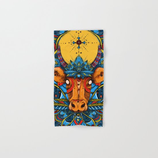 Holy Cow! Blue Lotus Mandala. Hand & Bath Towel