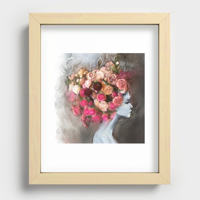 Flower Bloom Girl Recessed Framed Print