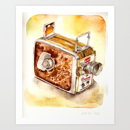 Vintage gadget series: Kodak Brownie 8mm Movie Camera (1956) Art Print