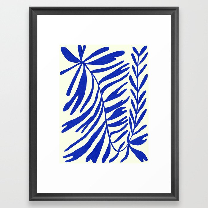 Abstract-botanical 10-blue Framed Art Print