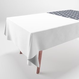 Polka Dots on Dark Gray and White Vertical Split Tablecloth