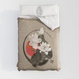 White Lotus Enso Zen Circle  Comforter