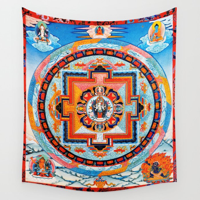 Hindu Buddhist Mandala 18 Wall Tapestry