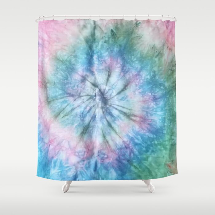 pastel tie dye Shower Curtain