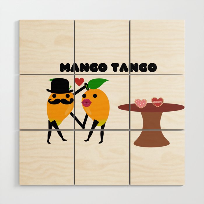 Mango tango/ mangoes dancing  Wood Wall Art