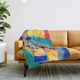 Abstract Colorful Landscape  Sunset Geometric  Throw Blanket