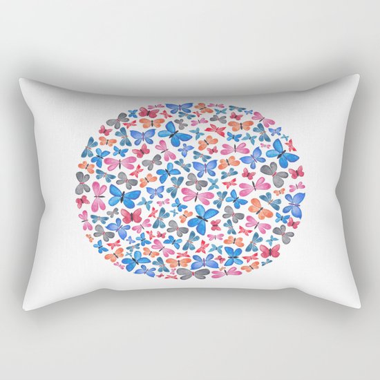 Watercolour Butterflies. Rectangular Pillow
