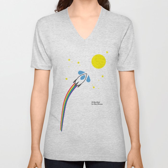 A Rocket to the Moon V Neck T Shirt