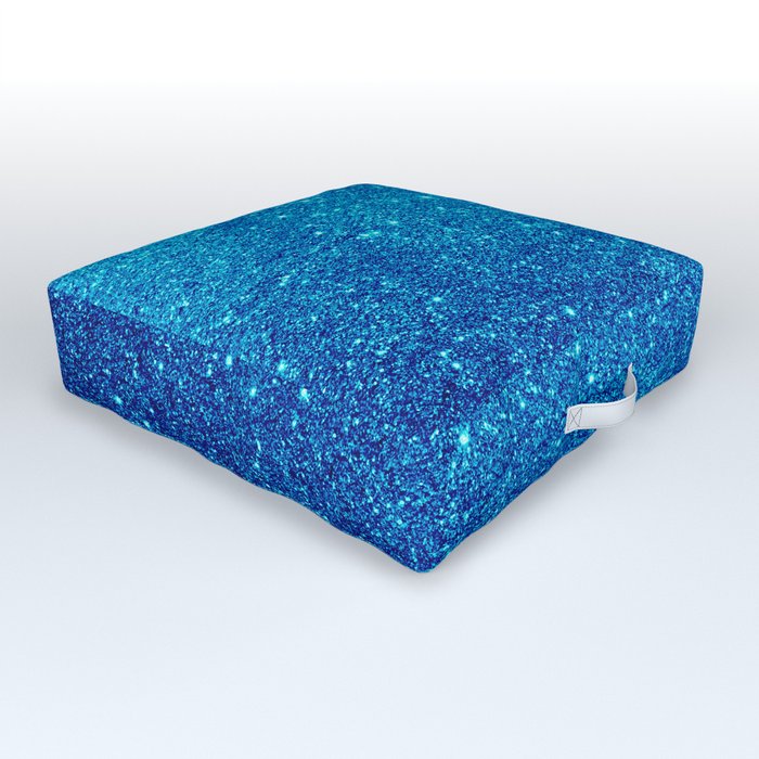 Navy Blue Glitter Pattern Outdoor Floor Cushion