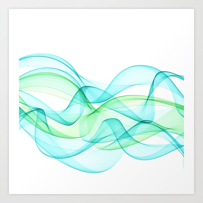 Sea Wave Pattern Abstract Aqua Blue Green Waves Art Print By