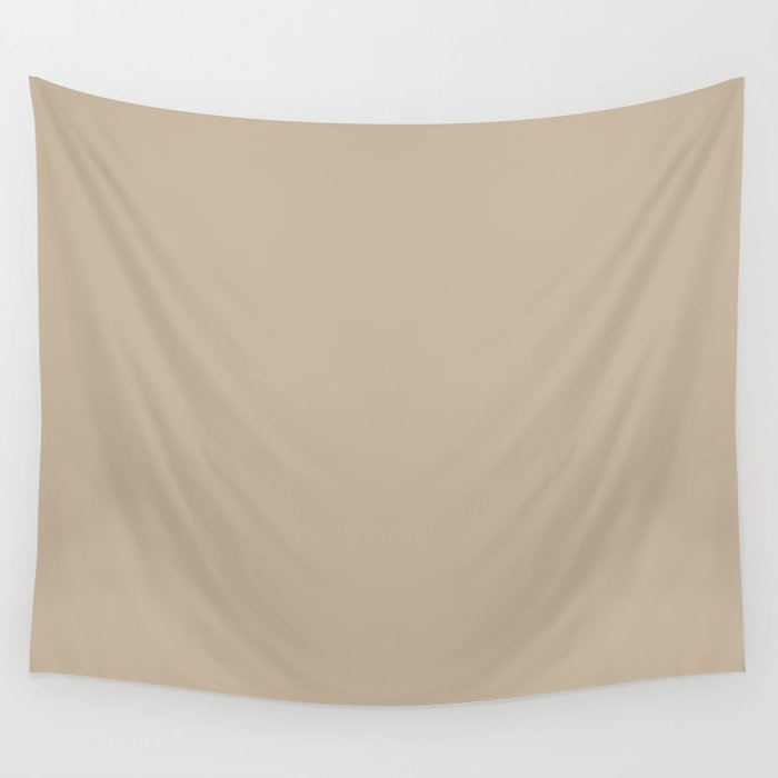 Mid-tone Tan Brown Solid Color Pairs PPG Best Beige PPG1085-4 - All One Single Shade Hue Colour Wall Tapestry