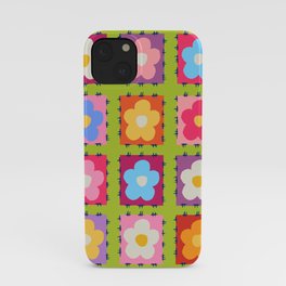 Flower pattern tiles iPhone Case