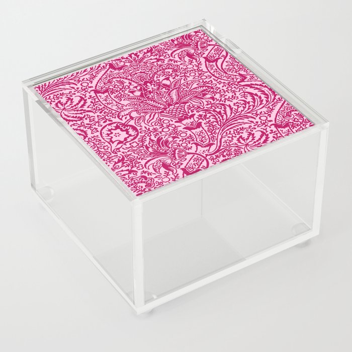 William Morris Indian, Deep Fuchsia Pink  Acrylic Box