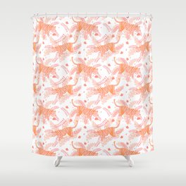 Orange and pink tiger Shower Curtain