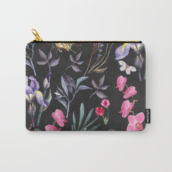 Pattern of plants, flowers and butterflies Carry-All Pouch