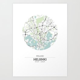 Helsinki, Finland City Map with GPS Coordinates Art Print | Uae, Scape, Streets, Colorful, Architecture, Map, Travel, Graphicdesign, Citymap, Pastelblue 