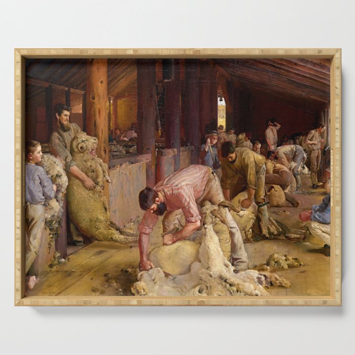 Shearing the Rams, 1890 by Tom Roberts Serving Tray
