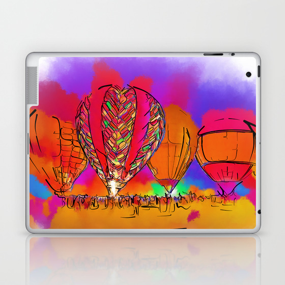Hot Air Balloons In Subtle Abstract Laptop Ipad Skin By