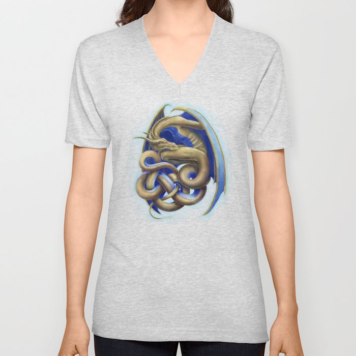 Twisted Dragon V Neck T Shirt