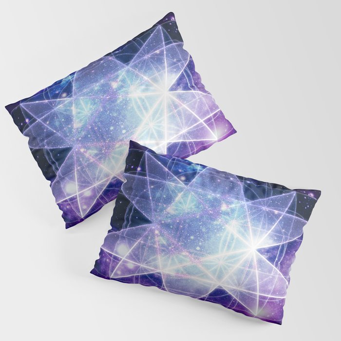 Purple Galaxy Sacred Geometry : Stellated Icoshadron Pillow Sham