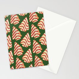 Christmas Tree Cakes Pattern - Green Stationery Card