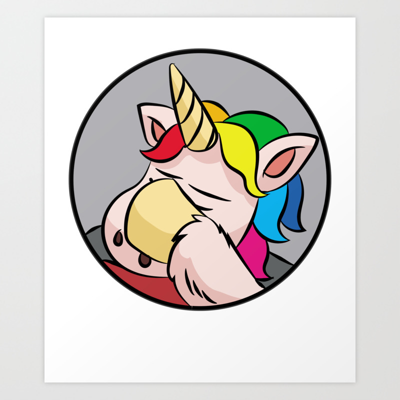 Unicorn Facepalm Meme Art Print By Moonpie90 Society6