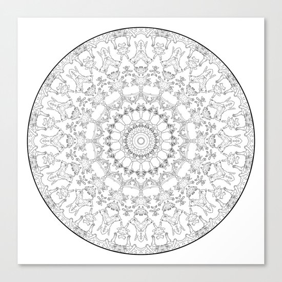 Cat Mandala Doodle Canvas Print