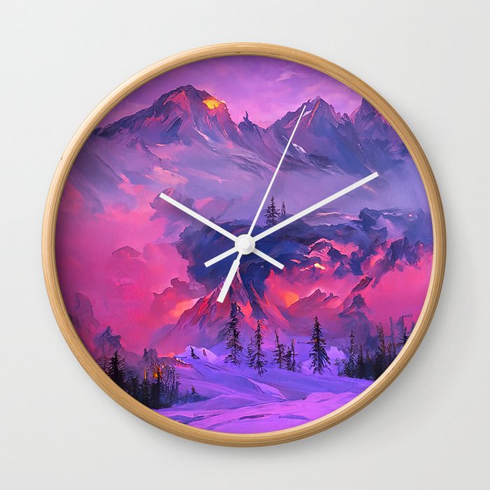 Panorama in Alaska Wall Clock