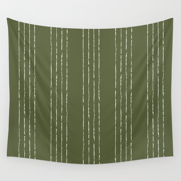Lines #5 (Moss Green) Wall Tapestry