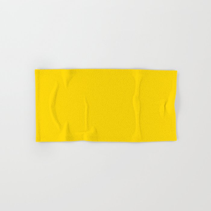 Yellow Solid Color Pantone PMS Yellow C Ukraine Flag Color 100 Percent Commission Donated Read Bio Hand & Bath Towel