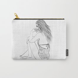 Chilling Out a Fervour Line Drawing by OLena Art Carry-All Pouch | Fervour, Homedecor, Prints, Lineartwork, Interiordesign, Olenaart, Simplelines, Curvebody, Inkdrawing, Coolout 