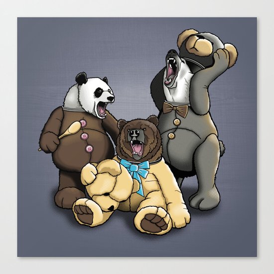 Three Angry Bears Canvas Print