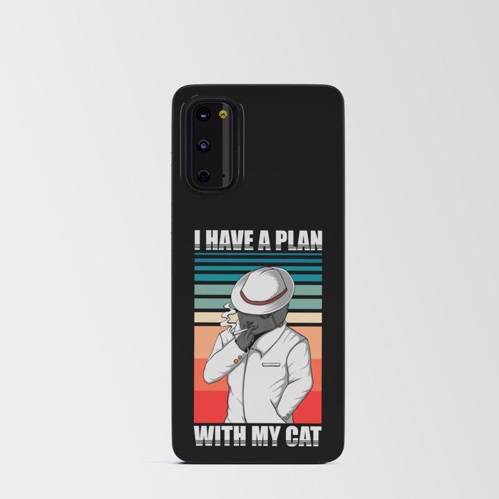 Plan With Cat Retro Illustration Cool Hipster Art Android Card Case