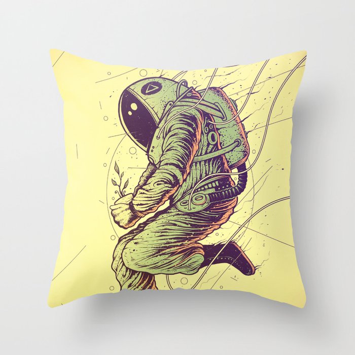 Green Mission Throw Pillow