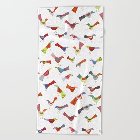 Birds doing bird things Beach Towel