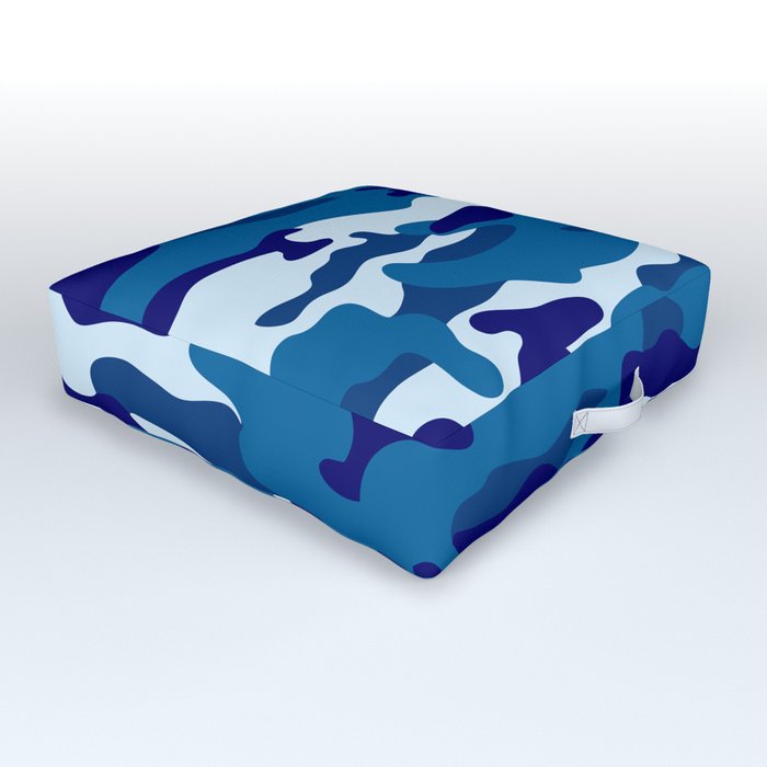 Camouflage Pattern Blue Colours Outdoor Floor Cushion