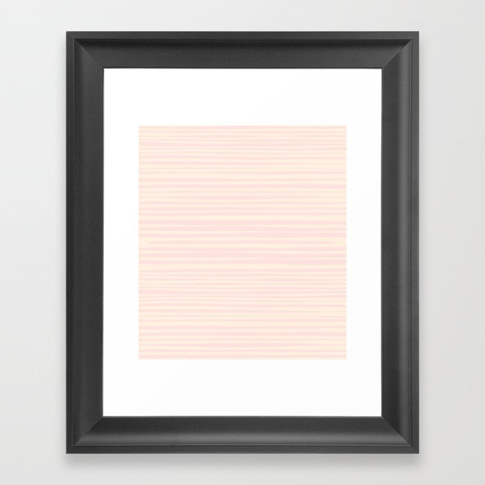 Natural Stripes Modern Minimalist Pattern Pale Pastel Pink Framed Art Print