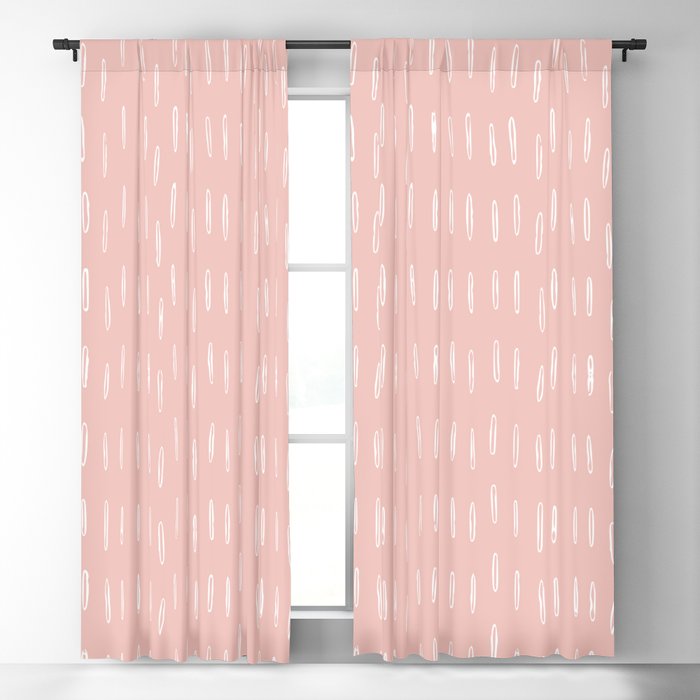 Boho Raindrops Pink Blackout Curtain By, Pink Blackout Curtains