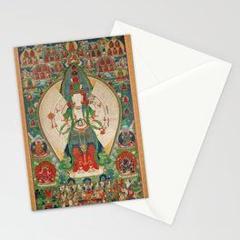 Eleven-Headed, Thousand-Armed, Thousand-Eyed Avalokitesvara Buddhist Thangka Art Stationery Card