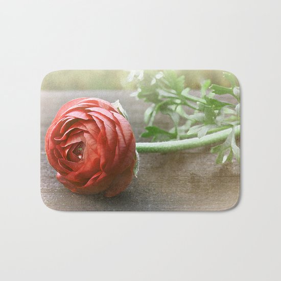 Vintage Ranunculus(2). Bath Mat