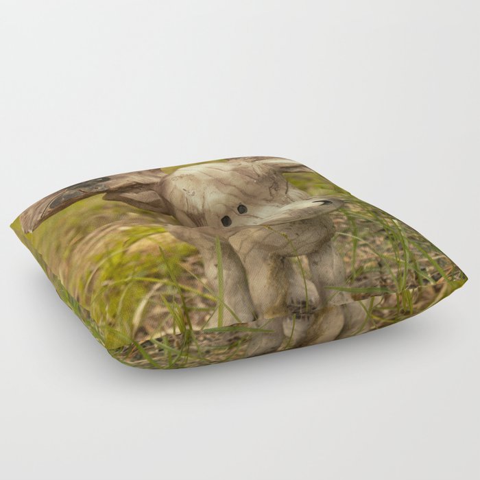 Moose Statue with Butterfly Floor Pillow