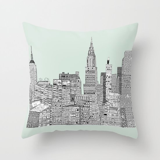 New York vintage Throw Pillow