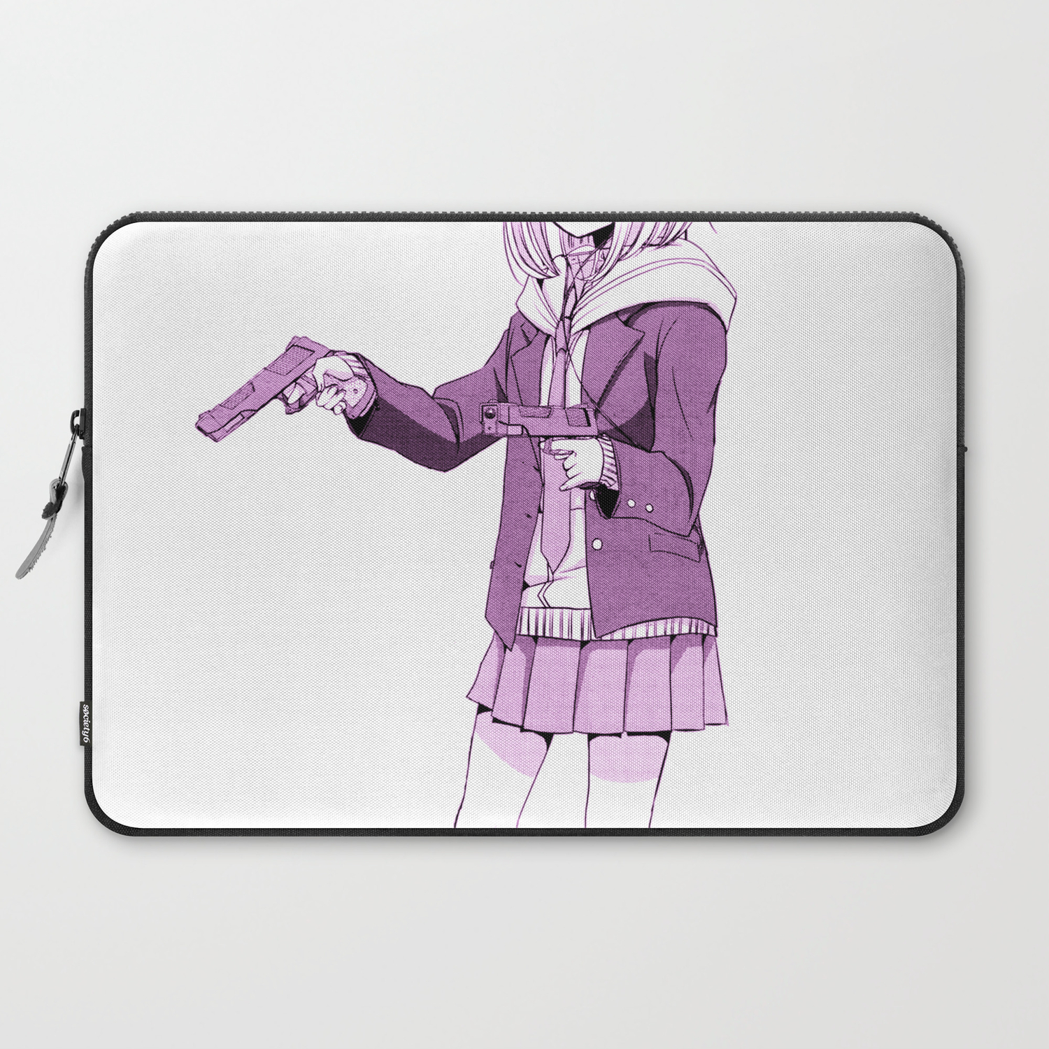 Gun Girl Pink Sad Japanese Anime Aesthetic Laptop Sleeve By Poser Boy Society6