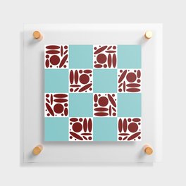 Geometric modern shapes checkerboard 18 Floating Acrylic Print