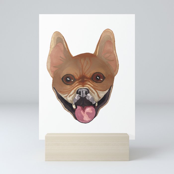 Smiling Bulldog Mini Art Print