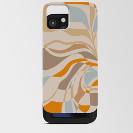 YOUR HEALTH IS YOUR WEALTH with Liquid retro abstract pattern in orange and blue iPhone Card Case