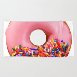 Funny Pattern With Juicy And Tasty Donut Beach Towel