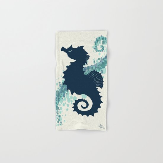 Seahorse Silhouette Hand & Bath Towel