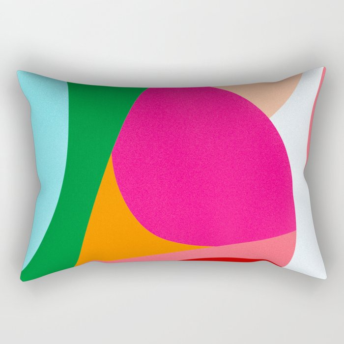 Colorful Abstract Shapes Bold Rectangular Pillow